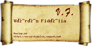 Vörös Fidélia névjegykártya